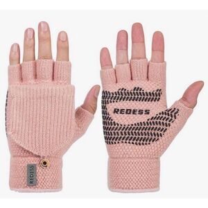 New Womens Redess Dusty Rose Gripsense Fingerless Winter Gloves